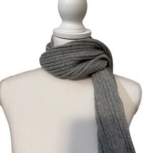 A New Day Women's Gray Ribbed Poms Scarf - NWT